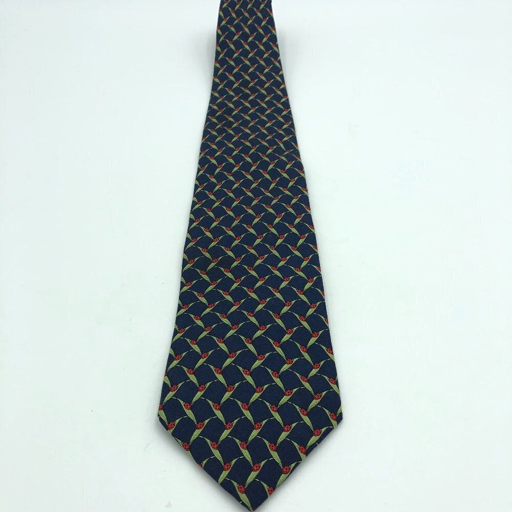 Brooks Brothers Blue and Red Lady Bugs Silk Tie